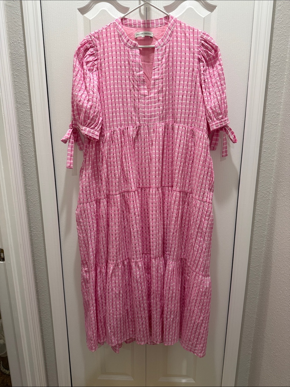 English Factory Pink Tiered Maxi Dress